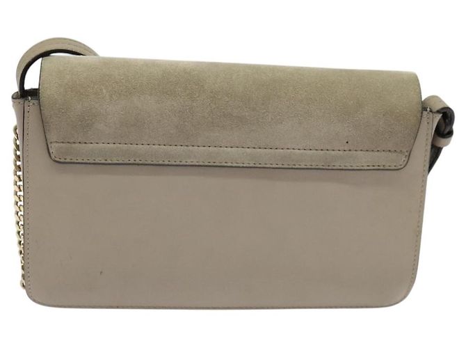Chloé Borsa a Spalla Faye in Pelle e Suede - Piccola Beige - vista 2