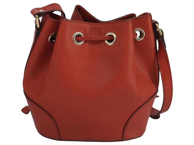 Gucci Heller Eimer Tasche aus Diamante-Leder klein Orange - Ansicht 2