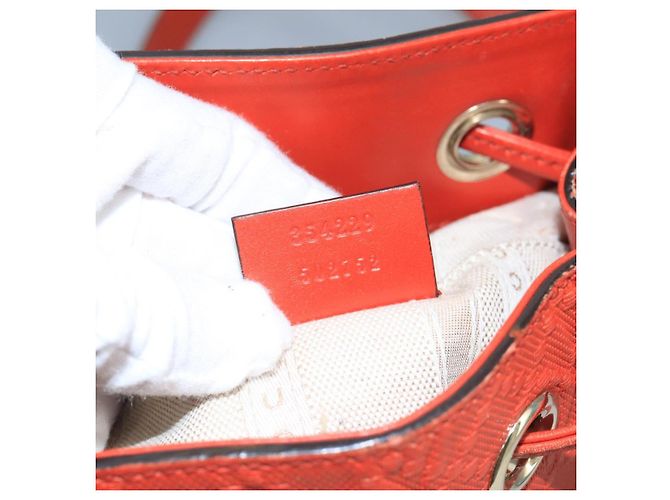 Gucci Heller Eimer Tasche aus Diamante-Leder klein Orange - Ansicht 7
