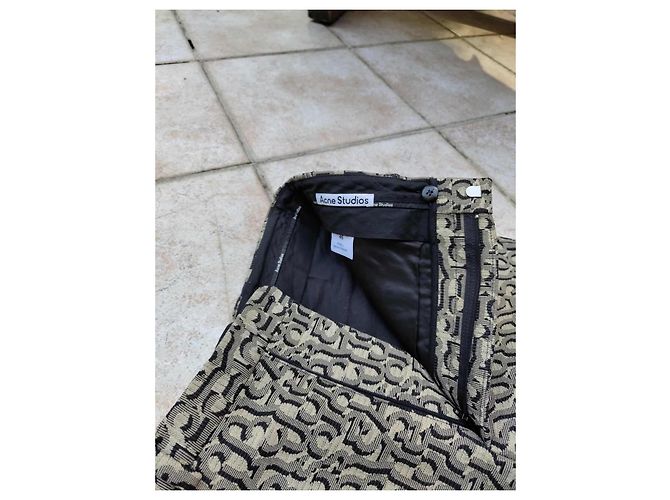 Sublime pantaloni jeans a gamba larga di Acne Studios con monogramma, taglio svasato, nuovi con etichette, taglia M D'oro Grigio - vista 7