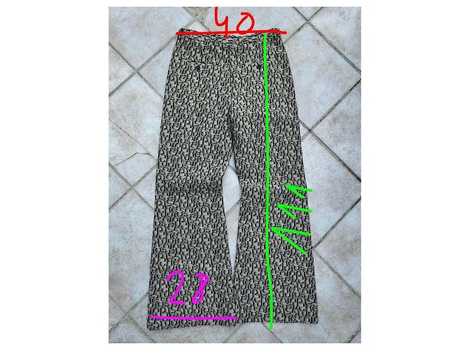 Sublime pantaloni jeans a gamba larga di Acne Studios con monogramma, taglio svasato, nuovi con etichette, taglia M D'oro Grigio - vista 8