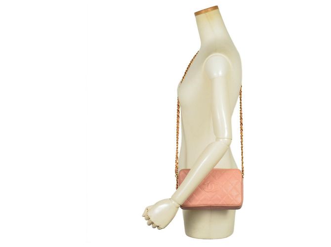 Borsa a spalla a catena matelassé rosa di Chanel - vista 8