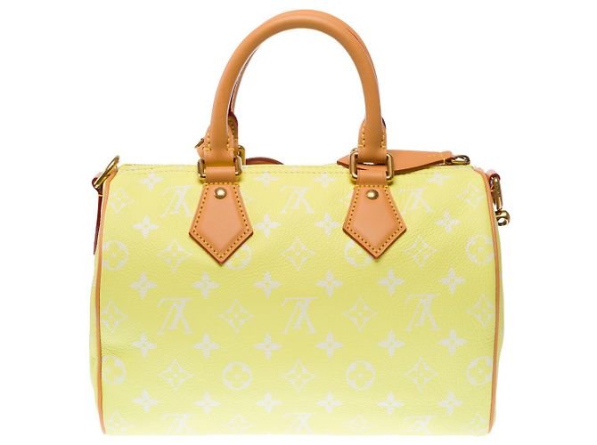 Borsa LOUIS VUITTON Speedy in Tela Gialla - 102940 Giallo - vista 5