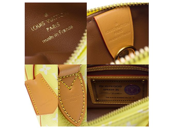 Borsa LOUIS VUITTON Speedy in Tela Gialla - 102940 Giallo - vista 8