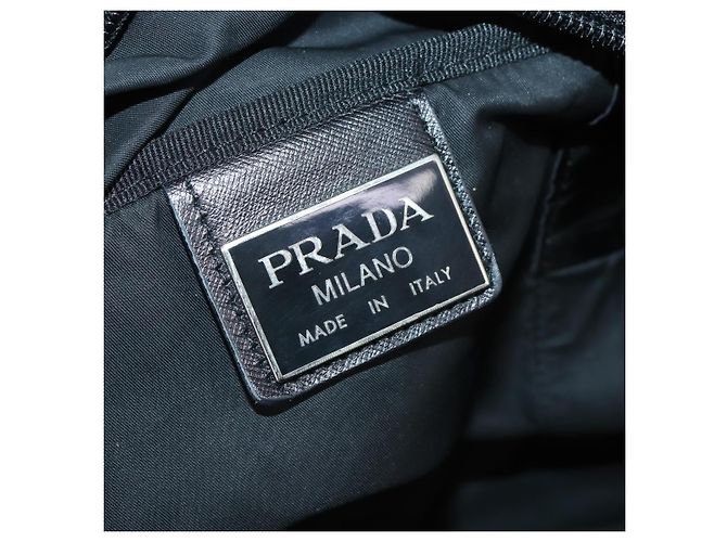 Borsa Boston Tessuto Grande di Prada Nero - vista 6