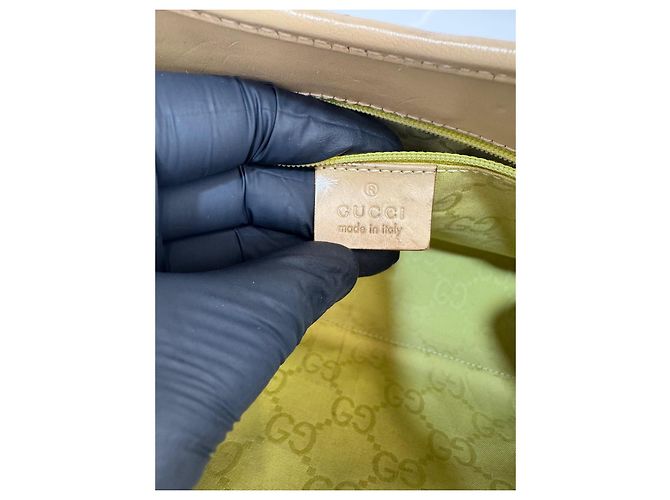 Borsa a spalla Gucci Jackie in pelle beige 283 - vista 12
