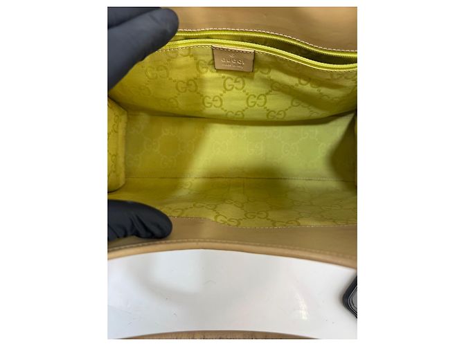 Borsa a spalla Gucci Jackie in pelle beige 283 - vista 13