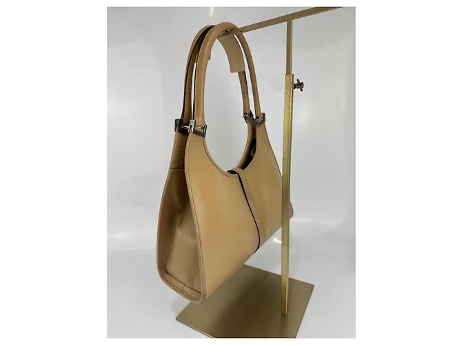 Borsa a spalla Gucci Jackie in pelle beige 283 - vista 5