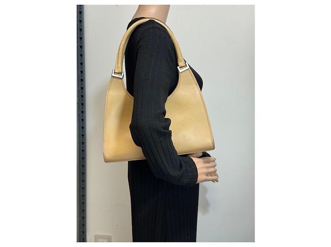 Borsa a spalla Gucci Jackie in pelle beige 283 - vista 9