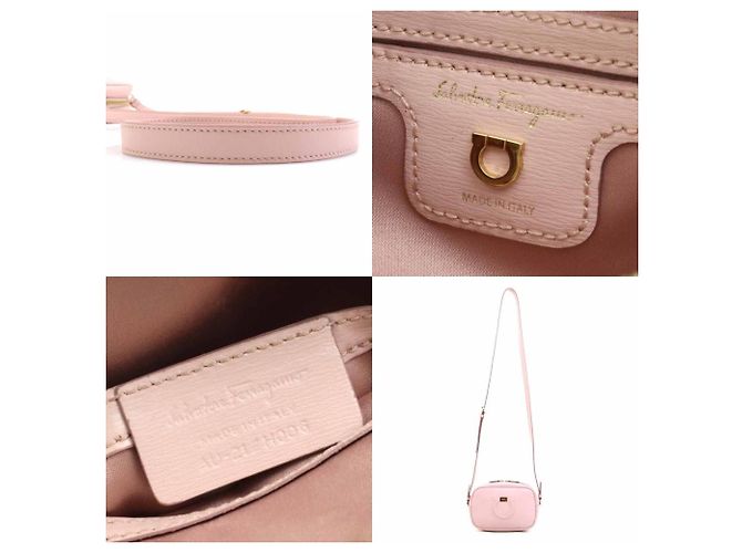 Borsa a Spalla in Pelle Gancini di Salvatore Ferragamo Rosa - vista 5