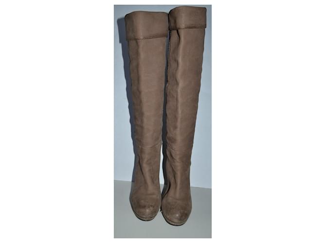 Botas Prada de cuero marrón Castaño - vista 3