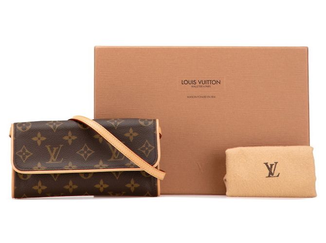Louis Vuitton Monogram Pochette Twin PM Umhängetasche Braun - Ansicht 10