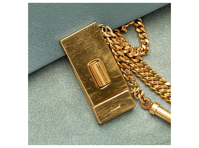 Borsa a Spalla Chloé Drew Chain Blu - vista 6
