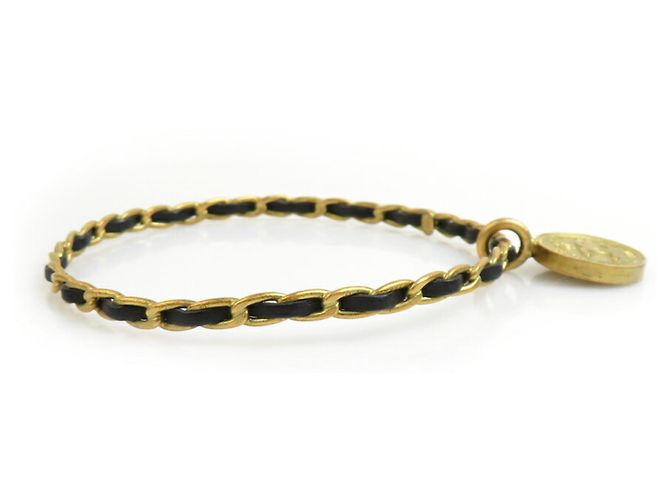 Timeless Bracciale rigido in pelle nera e oro di Chanel Nero D'oro - vista 2