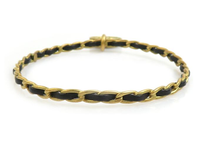 Timeless Bracciale rigido in pelle nera e oro di Chanel Nero D'oro - vista 3