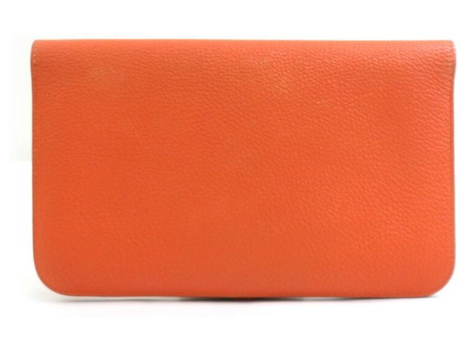 Hermès Dogon GM Leder Langbörse in Orange - Ansicht 2