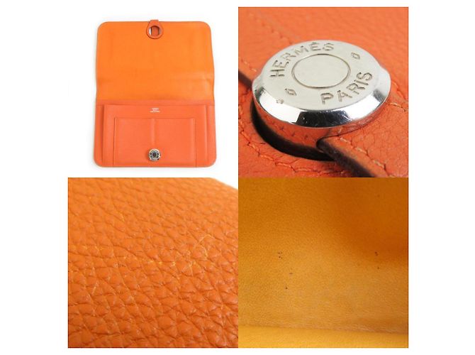 Hermès Dogon GM Leder Langbörse in Orange - Ansicht 3