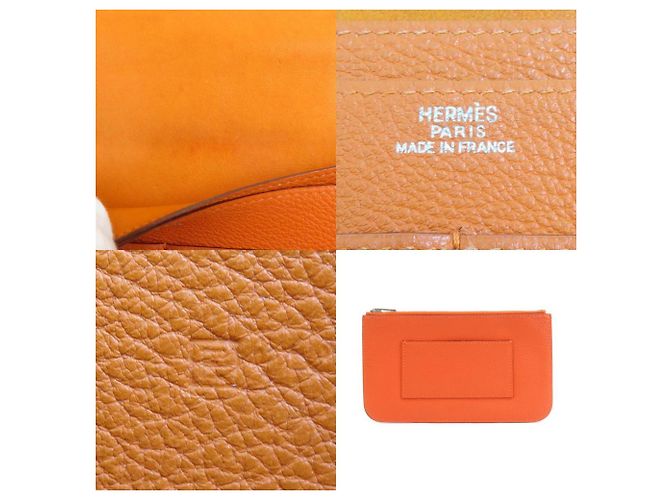 Hermès Dogon GM Leder Langbörse in Orange - Ansicht 4