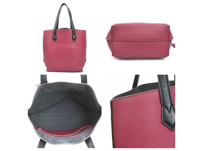 Fendi Leder Tote Bag Schwarz Bordeaux - Ansicht 3