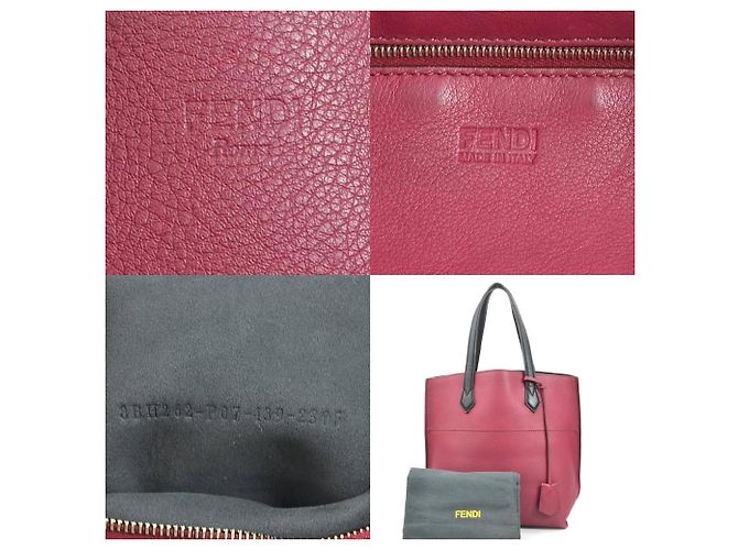 Fendi Leder Tote Bag Schwarz Bordeaux - Ansicht 5