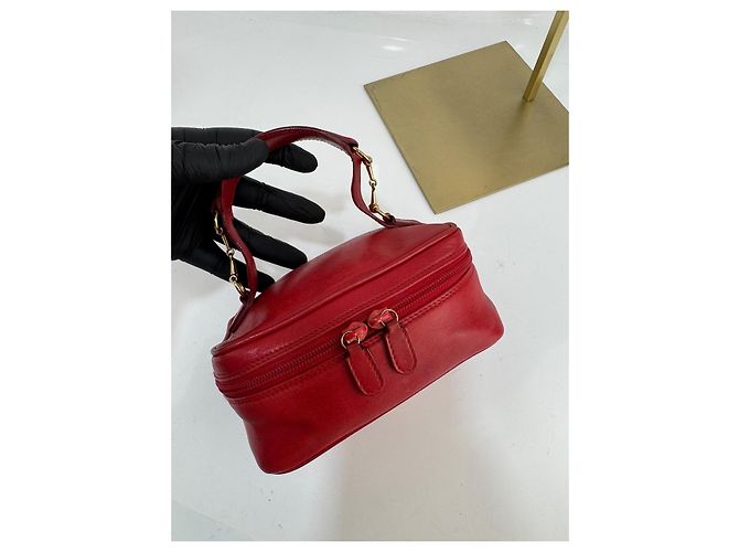 Pochette per cosmetici in pelle Gucci bordeaux Rosso - vista 11