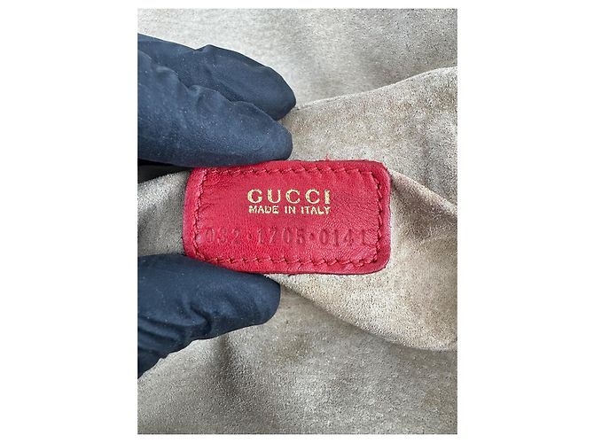 Pochette per cosmetici in pelle Gucci bordeaux Rosso - vista 12