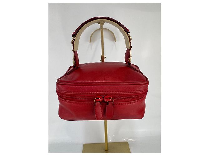 Pochette per cosmetici in pelle Gucci bordeaux Rosso - vista 2
