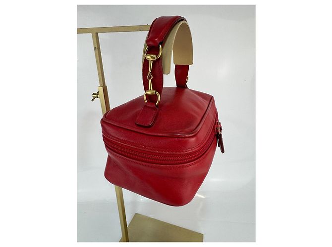 Pochette per cosmetici in pelle Gucci bordeaux Rosso - vista 3