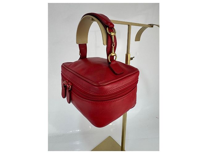 Pochette per cosmetici in pelle Gucci bordeaux Rosso - vista 8