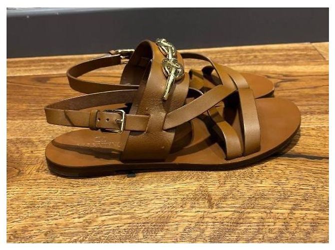 Valentino Garavani V logo Sandals 39 Marrone - vista 10
