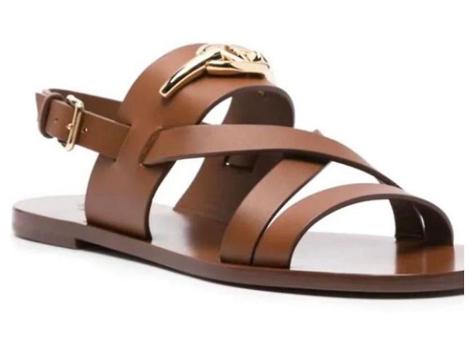 Valentino Garavani V logo Sandals 39 Marrone - vista 3