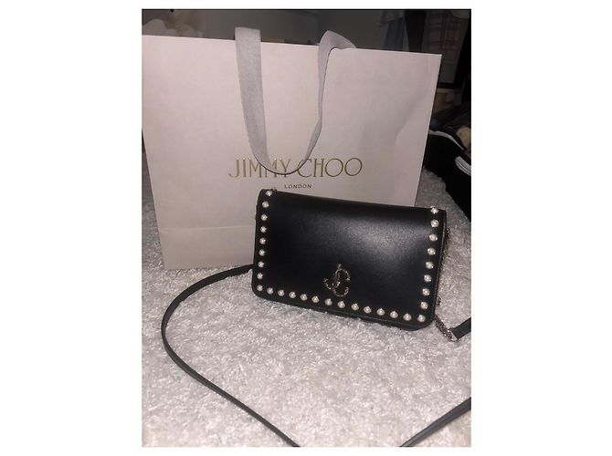 Jimmy Choo CARTERA/CADENA | U OSPA | 230 NEGRO/BLANCO Plata - vista 2