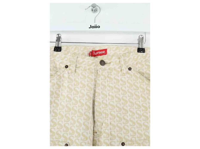 Supreme Jeans in cotone beige - vista 2