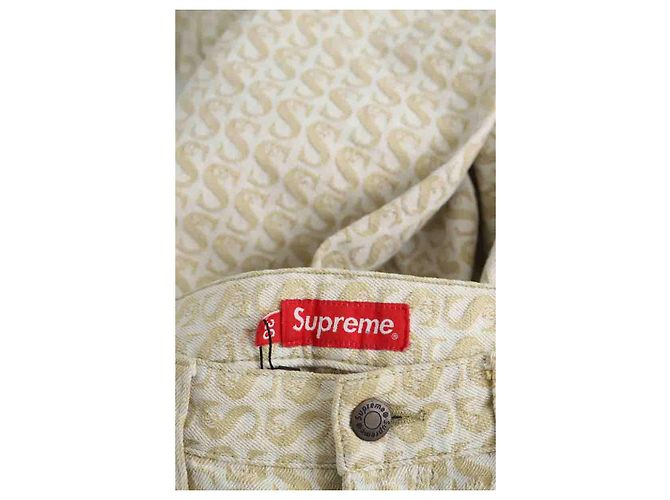 Supreme Jeans in cotone beige - vista 5