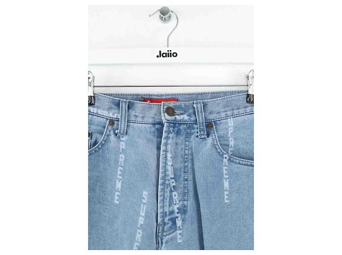 Supreme Jeans dritti in cotone blu - vista 2