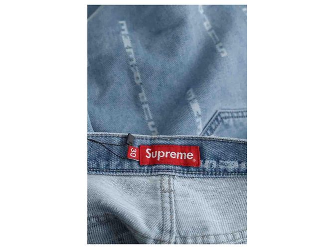 Supreme Jeans dritti in cotone blu - vista 5