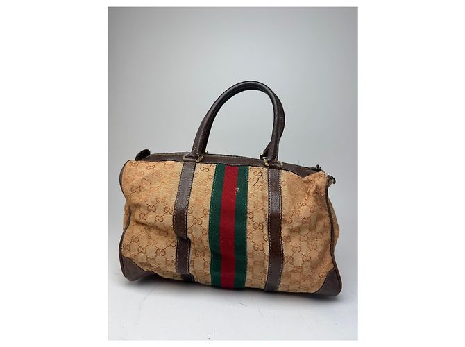 Mini Boston Monogram Bah Marrone Vintage Gucci - vista 2