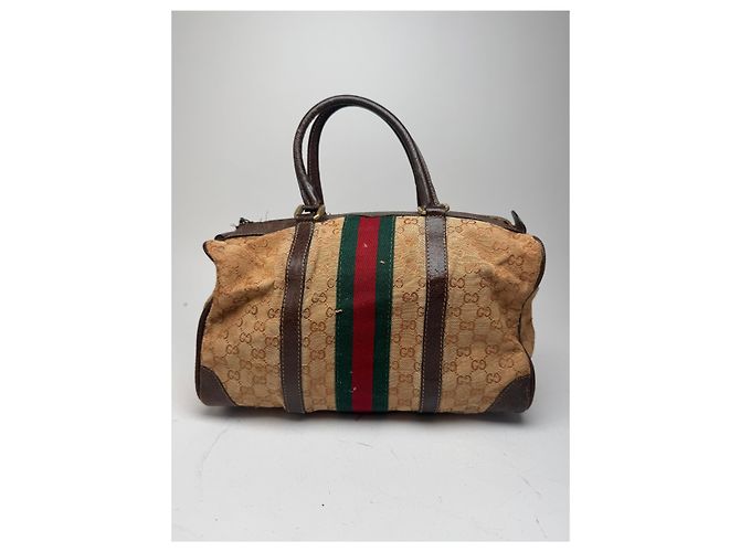 Mini Boston Monogram Bah Marrone Vintage Gucci - vista 6