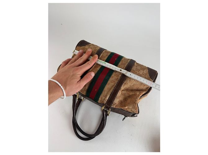 Mini Boston Monogram Bah Marrone Vintage Gucci - vista 9