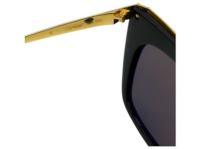 Gafas de sol redondas Panthère Light 55MM Negro / Oro de Cartier - vista 5