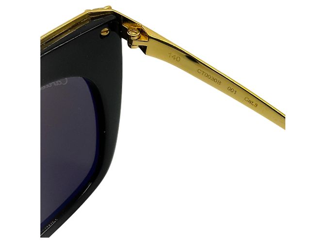 Gafas de sol redondas Panthère Light 55MM Negro / Oro de Cartier - vista 6
