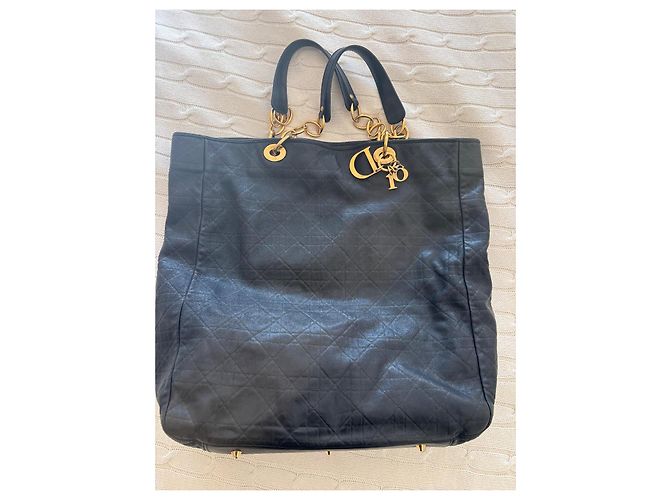Christian Dior Cannage Lammleder Tote Bag Schwarz - Ansicht 2