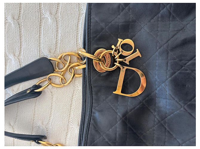 Christian Dior Cannage Lammleder Tote Bag Schwarz - Ansicht 6