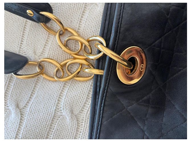 Christian Dior Cannage Lammleder Tote Bag Schwarz - Ansicht 7