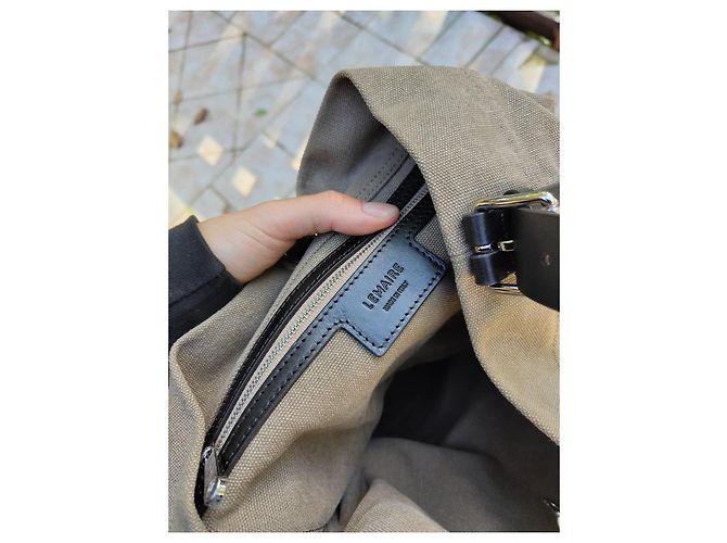 Sublime borsa tote Lemaire in cotone e pelle beige, nuova - vista 11