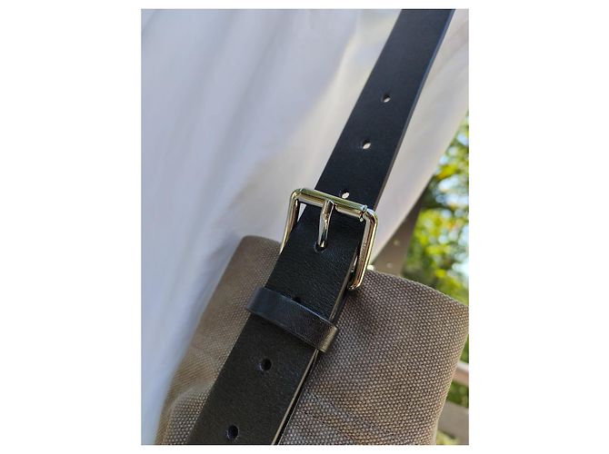 Sublime borsa tote Lemaire in cotone e pelle beige, nuova - vista 5
