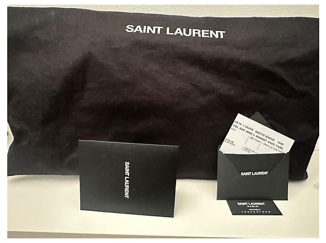 Saint Laurent Sunset Borsa in pelle nera Nero - vista 10