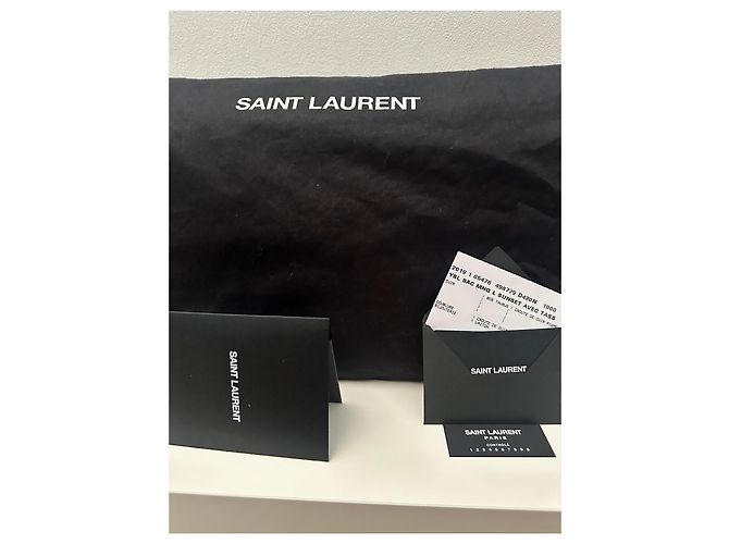 Saint Laurent Sunset Borsa in pelle nera Nero - vista 11