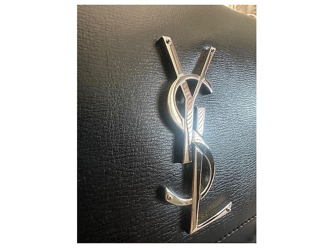 Saint Laurent Sunset Borsa in pelle nera Nero - vista 12