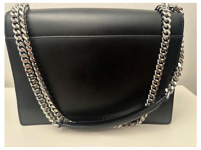 Saint Laurent Sunset Borsa in pelle nera Nero - vista 4